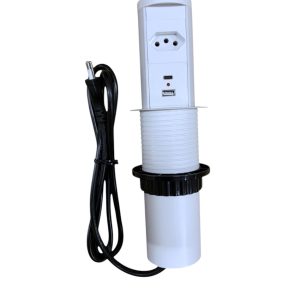 TORRE AUT. 1 TOMADA C/USB BLANCO