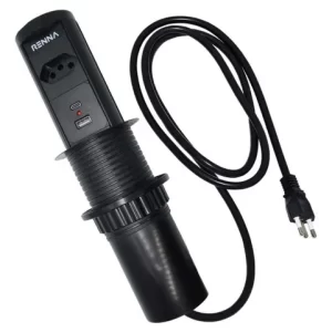 TORRE AUT. 1 TOMADA C/USB NEGRO